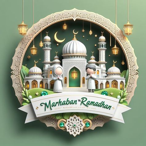 Ucapan Idul Fitri, 3d Circle, Ramzan Mubarak, Ramadan Decor, Pink Background Images, Printable Cute, Islamic History, Islamic Artwork, Cute Couple Cartoon