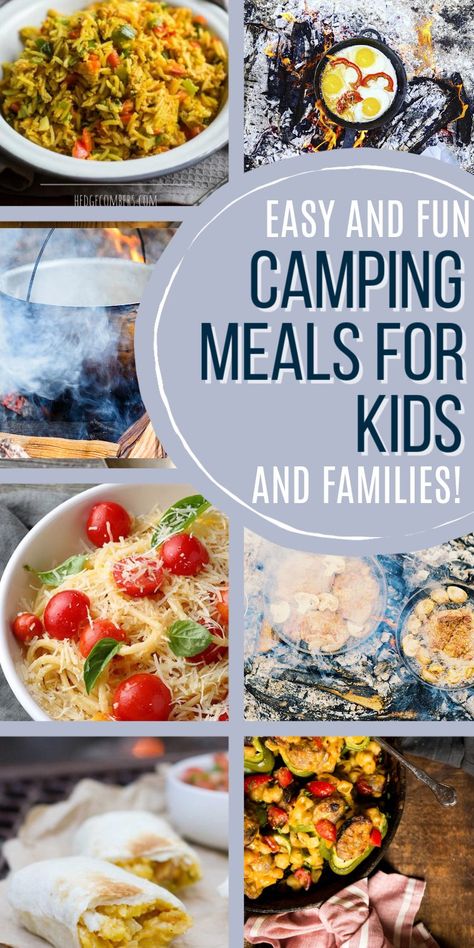 EASY CAMPING MEALS FOR KIDS- Camping recipes that are easy for kids and families. Need some ideas of what you can make while camping with your family? Look no further! Family Camping Food Ideas, Camping Meals Grill Food Ideas, Camping Meal Ideas For Kids, Easy Camping Supper Ideas, Simple Camping Meals Families, Easy Camping Meals Lunch, Kid Camping Food, Quick And Easy Camping Dinners, Easy Camping Dinner Ideas Families