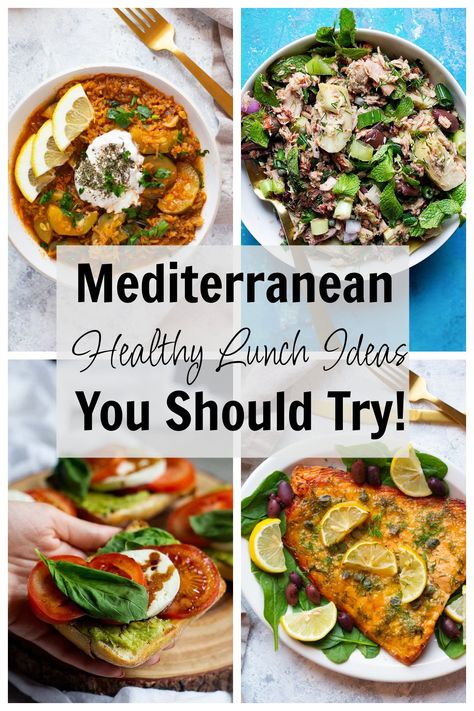 Middle Eastern Lunch Ideas, Easy Mediterranean Lunch Ideas, Mediterranean Lunch Ideas, Mediterranean Diet Lunch Ideas, Easy Healthy Lunch Ideas, Chicken Lentil Soup, Lemon Shrimp Recipes, Mediterranean Lunch, Greek Chicken And Potatoes