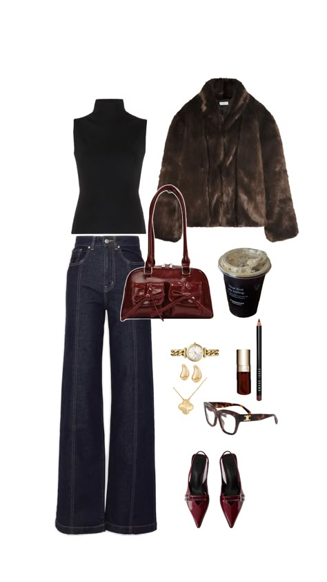 idée de tenue Bar Outfit Winter, Winter Bar Outfit, Devil Wears Prada Outfits, Prada Outfits, City Fits, Cool Girl Fits, Outfit Ideas 70s, Hippie Outfit Ideas, Polyvore Chic