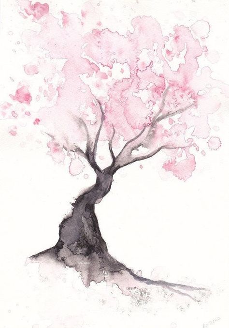 Akvarel Illustration, Cherry Blossom Decor, Boom Kunst, 8x10 Prints, Watercolor Tree, Spring Tree, Wallpaper Tumblr, Cat Air, Blossom Tree