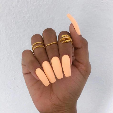 Matte Orange Creamsicle Coffin Nails Matte, Summer Acrylic, Nagellack Trends, Super Nails, Summer Acrylic Nails, Neon Nails, Orange Nails, Pretty Acrylic Nails, Nail Arts