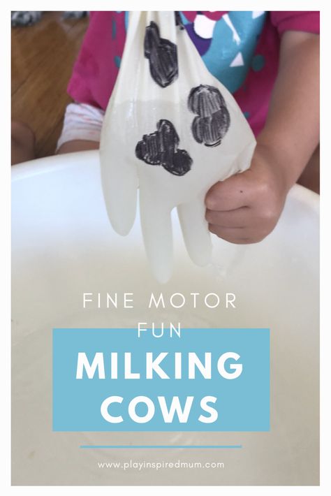 Farm Lesson Plans For Toddlers Fine Motor, Farmyard Activities Eyfs, Milk The Cow Preschool Activity, Farming Activities Eyfs, Cow Milking Activity For Kids, Farmer Duck Eyfs Activities, Milk The Cow Activity, Farm Messy Play, Farmer Activities For Toddlers