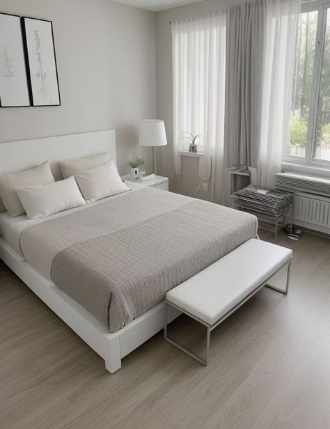 Luxurious Modern Bedrooms, Minimalist Bedroom Ideas, Dallas Apartment, Calm Color Palette, Microfiber Bed Sheets, Calming Spaces, Home Decor Boxes, Minimalist Bedroom Design, Aesthetic Minimalist