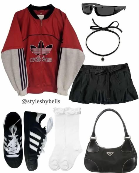 Kpop Looks, Cute Red Outfits, Trendy School Outfits, Polyvore Outfits Aesthetic, Blokette Core, Red Outfit Ideas, Shopping Clothes, Kpop Style, Trendy Tree