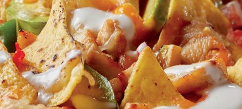 Upside-Down Loaded Chicken Nachos: Loaded Chicken Nachos, Ninja Cooking System, Loaded Chicken, Pizza Oven Recipes, Ninja Cooking System Recipes, Ninja Recipes, Outdoor Oven, Chicken Nachos, Smoked Chicken