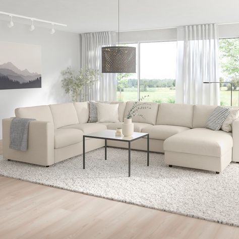 U Couch, Gunnared Beige, Kivik Sofa, Ikea Vimle, Sofa Back Cushions, Ikea Kivik, Cosy Sofa, Ikea Sofas, Cozy Sofa