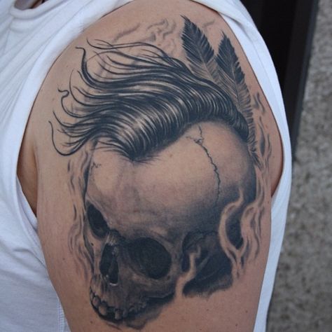 Macabre Tattoo, Skull Tattoos, Tattoo Art, Portrait Tattoo, Art Tattoo, Tattoos, Art