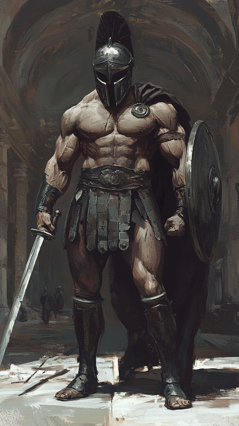 People Concept Art, Roman Gladiators, Warrior Concept Art, Dark Sun, Spartan Warrior, Black Anime Characters, Iron Age, Marvel Dc Comics, Male Body