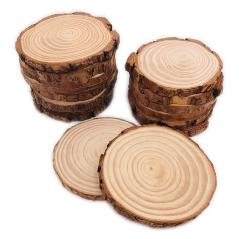 Diy Natal, Coasters Diy, Diy Tableware, Diy Crafts Christmas, Wood Bark, Tree Slices, Wooden Slices, Wood Disc, Wood Circles