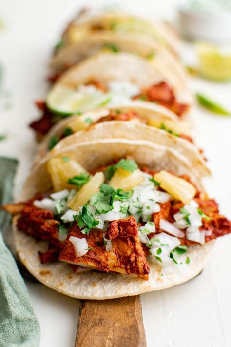 All Pastor Tacos, Tacos Pastor Recipe, Pork Pastor Tacos, Slow Cooker Pork Tacos Al Pastor, Al Pastor Pork, Alpastor Tacos Recipe Al Pastor, Authentic Tacos, Raw Pork, Food Indian