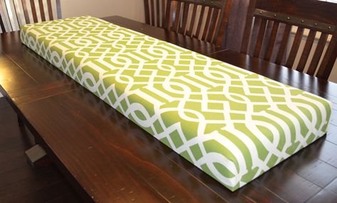 Step by Step- How to Upholster a Bench Seat from Lowe’s which carries 3-inch foam pads $19 dollars each Playroom Bench, How To Upholster, Banquet Seating, Easy Decor, Loft Ideas, Upholstered Bench, Diy Household, Bench Seat, Bench Cushion