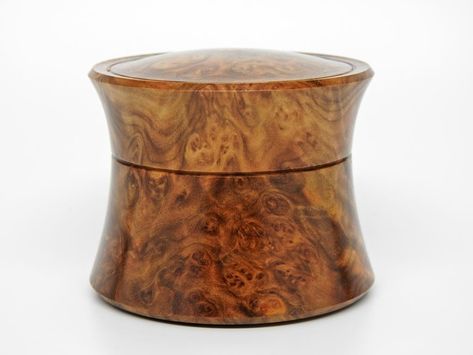 Brown Mallee Burl Tower Box | American Association of Woodturners Woodturned Boxes, Turned Boxes, Woodturning Ideas, Woodturning Projects, Woodturning Tools, Wood Urn, Wood Turning Lathe, Cooling Tower, Turning Projects