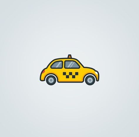 Taxi Drawing Easy, Taxi Tattoo Simple, Taxi Tattoo, Taxi Logo Design, Taxi Clipart, Taxi Cartoon, Taxi Illustration, Logo Taxi, Taxi Drawing