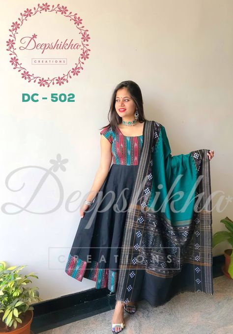 Deepshikha Creations, Kalamkari Dresses, Floor Length Anarkali, Color Floor, Ikkat Dresses, Designer Anarkali Dresses, Long Gown Design, Kids Blouse Designs, Churidar Designs