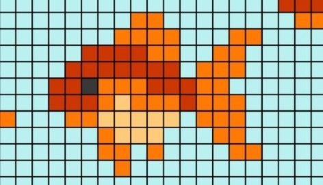 Fish Pixel Art, Easy Pixel Art, Kandi Patterns, Cute Fish, Colouring Pages, Pixel Art, Art Inspo, Macrame, Cross Stitch