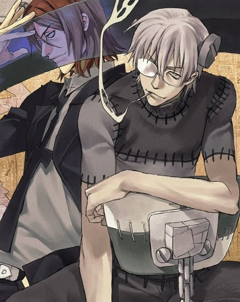 Stein And Spirit Soul Eater, Soul Eater Stein And Spirit, Spirit Albarn X Stein, Stein And Spirit Matching Icons, Spirit Albarn Icon, Spirit Albarn Fanart, Franken Stein Soul Eater Fanart, Professor Stein Soul Eater, Stein Soul Eater Wallpaper