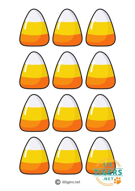 Free Printable Candy Corn Templates - Lil Tigers Candy Corn Printable Template, Corn Template, Bat Template, Candy Corn Crafts, Fall Festival Games, Free Fall Printables, Halloween Craft Projects, Elderly Activities, Candy Companies