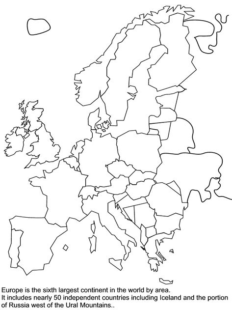 Blank Map Of Europe Worksheet Europe Coloring Pages, Europe Map Printable, Map Coloring Pages, Europe Geography, World Map Coloring Page, Map Of Continents, Europe Flag, World Map Painting, Map Sketch