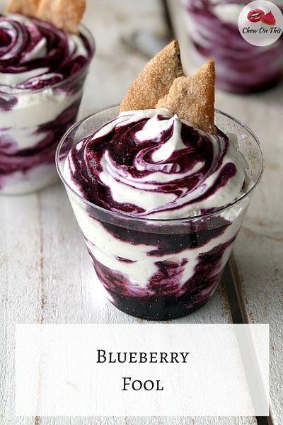 Blueberry Fool - Chew On This Fruit Fool, Blueberry Pudding, Blueberry Delight, Jello Cups, Berries And Cream, British Desserts, Easy Blueberry, Pudding Desserts, Blueberry Recipes