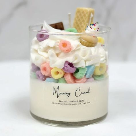 Cute holiday gifts for her - Morning Cereal Dessert Candle Lilin Aroma, Dessert Candle, Cereal Dessert, Candle Obsession, Homemade Scented Candles, Sweet Candles, Soya Mumu, Candle Crafts Diy, Candle Making Business