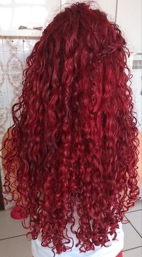 Flattering Cherry Red Shades for All Hair Types Red Hair On Curly Hair, Red Hair Color Curly, Red Curly Hair Aesthetic, Curly Red Hair Aesthetic, Red Curly Hair Dyed, Bright Red Curly Hair, Red Hair Curly Hair, Red Hair Curly, Curly Hair Red