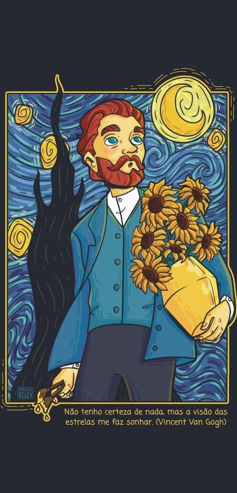 Van Gogh Illustration Art, Pinturas Van Gogh, Vangogh Illustration, Pintura Van Gogh, Van Gogh Cartoon, Van Gogh Illustration, Van Gogh Design, Surface Illustration, Art Vangogh