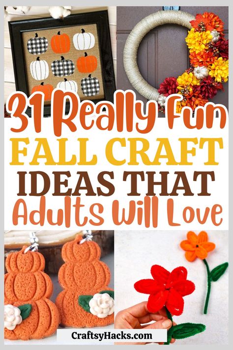 Discover elegant and creative autumn crafts for adults. These DIY fall decor projects are perfect for adding a personal touch to your seasonal home decorations. From wreath-making to rustic autumn crafts, you'll love these fun ideas! Harvest Crafts For Adults, Easy Cheap Crafts For Adults, Fall Crafts For Seniors Assisted Living, Cheap Fall Crafts, Thanksgiving Crafts For Seniors, Adult Fall Crafts, November Crafts For Adults, Fall Crafts For Seniors, Simple Autumn Crafts