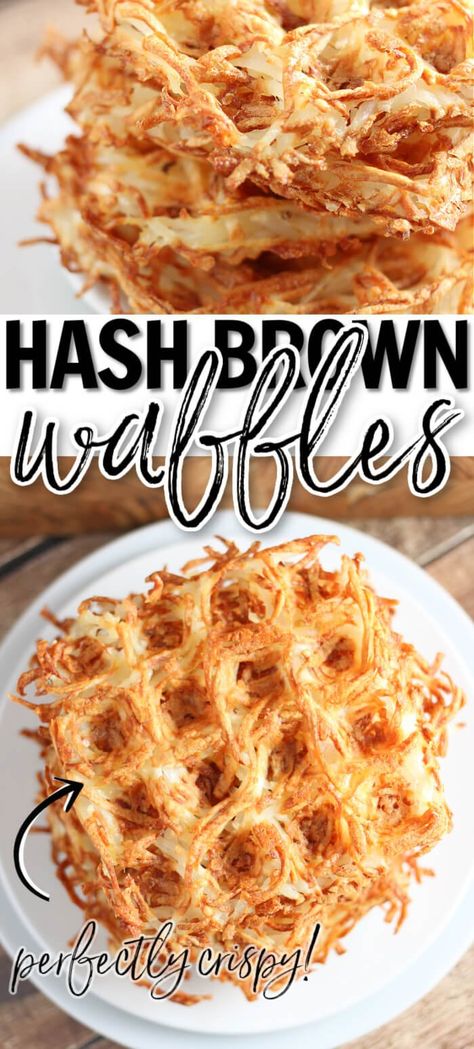 Waffle Hashbrowns Recipe, Potato Waffles Recipe, Waffle Maker Recipes Breakfast, Waffle Maker Ideas, Gourmet Waffles, Hash Brown Recipes, Lunch Waffles, Waffles Savory, Egg Waffle Recipe