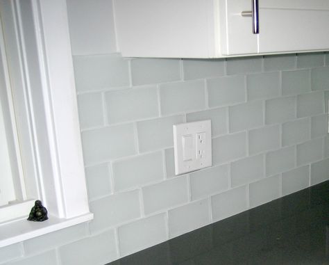 1000+ images about Frosted Glass Tile Kitchen on Pinterest | Contemporary bathrooms, Kitchen backsplash and Stainless steel White Kitchen Cabinets Backsplash Glass Subway Tile, Glass Tile Kitchen, Glass Subway Tile Backsplash, Glass Mosaic Tile Backsplash, Glass Tiles Kitchen, Glass Tile Backsplash Kitchen, Glass Backsplash Kitchen, Backsplash Tile Design, Tile Backsplash Kitchen