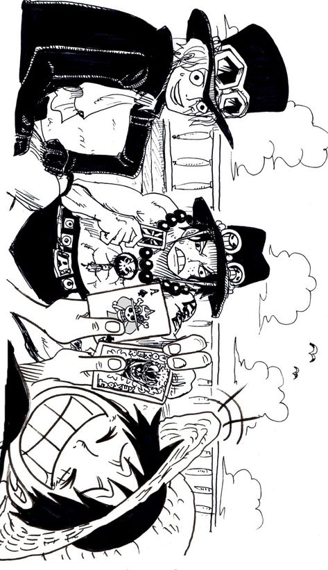 One Piece Manga Art, Ace One Piece Manga, Ace Luffy, Sabo One Piece, Black And White One Piece, Ace Sabo Luffy, Photo Polaroid, Ace And Luffy, Getting A Tattoo