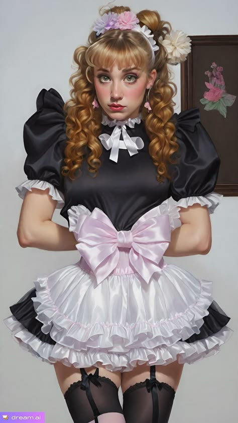 Ok sissy, here’s the deal. If your clitty doesn’t get excited after your makeover, we’ll let you return to normal. And if we see a quivering little bulge, you’ll stay like this for the weekend… It… French Maid Dress, House Maid, Transgender Outfits, Girls Attire, Girly Girl Outfits, Comfy Pillows, French Maid, Playful Style, Maid Service