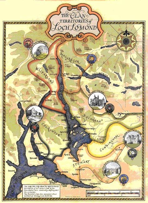 Clan Buchanan, Clan Macgregor, Loch Lomond Scotland, Genealogy Map, Scotland History, Scottish Ancestry, Scotland Forever, Ancient Maps, Loch Lomond