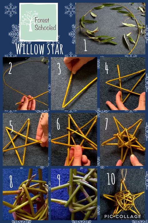 Willow Stars Christmas Decorations, Willow Star Diy, Willow Crafts Ideas, Willow Christmas Decorations, Waldorf Christmas Crafts, Willow Decorations, Willow Star, Willow Projects, Willow Crafts