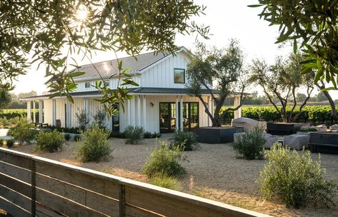 Winery Landscape, Vineyard Landscape, Barn House Design, Ranch Remodel, Colonial Exterior, House Gate Design, Modern Victorian, Barn Style House, Front Yard Landscaping Design