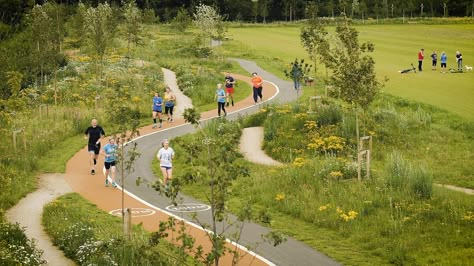 400m Track, Community Park Design, Playgrounds Architecture, Night Training, Sport Park, Children Park, Bike Route, Park Landscape, Architecture Landscape