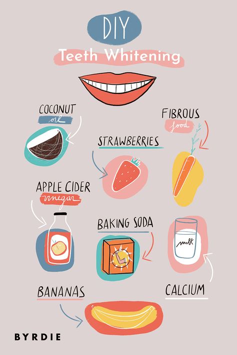 8 DIY Teeth-Whitening Hacks That Actually Work Tooth Care Routine, How To Whiten Teeth, Clean Teeth At Home, Teeth Hacks, Bright Teeth, Home Gum, Whiten Teeth At Home, Diy Teeth, Teeth Whitening Methods