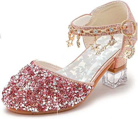 Amazon.com: Furdeour Princess Dress Shoes for Girls Sequin Pink Sandals 8Yr Little Kid Flower Girls Wedding High Heels Size 13 Princess Belle Fancy Little Kid Sequin Bridesmaid Sandals(2902Pink 13) : Everything Else Flower Girls Shoes, High Heels For Kids, Wedding Flower Girls, Crystal High Heels, Bridesmaid Sandals, Nike Shoes For Boys, Sparkly High Heels, Kids Heels, Shoes Princess