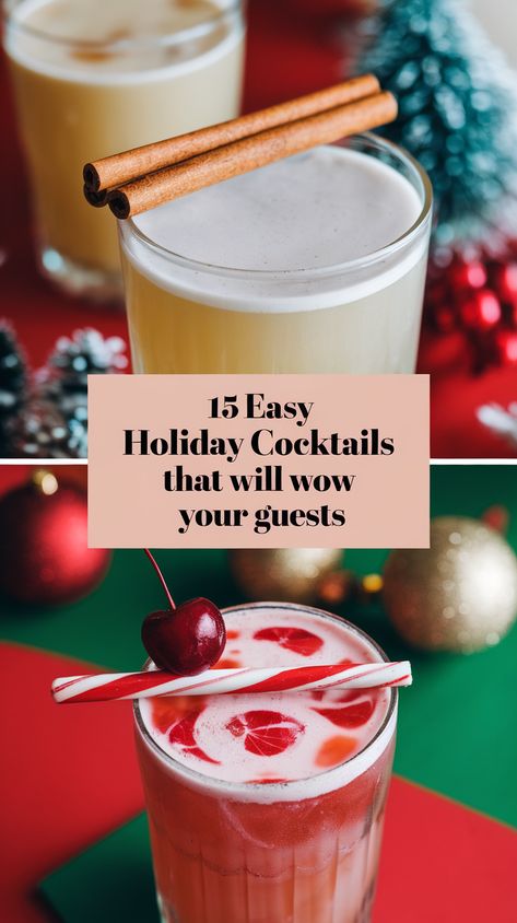 15 Easy Holiday Cocktails That Will Wow Your Guests (You Won't Believe #7!) Holiday Party Drink Ideas, Best Holiday Drinks, Easy Festive Cocktails, Creative Christmas Cocktails, Simple Holiday Cocktails, Fun Holiday Drinks, Easy Holiday Drinks, Cranberry Fizz, Easy Holiday Cocktails