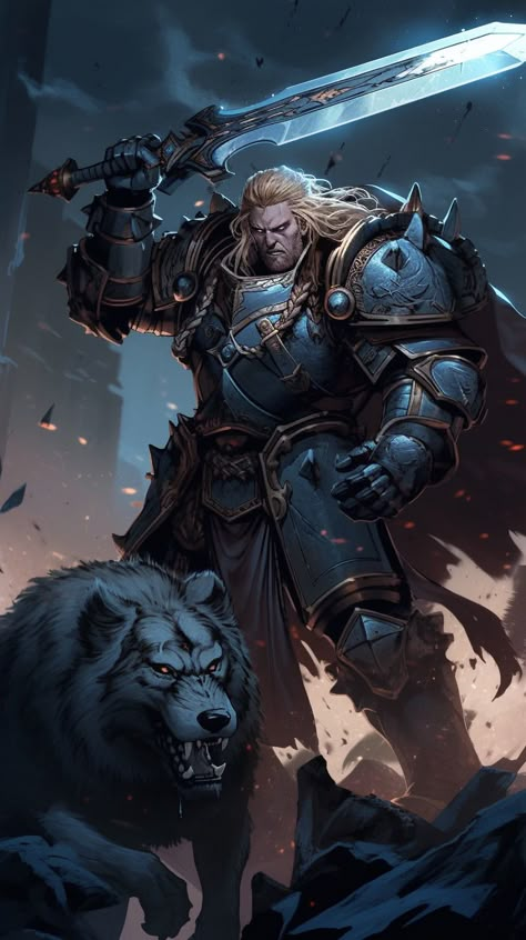 Warhammer 40k Space Wolves Art, Leman Russ 40k, Leman Russ Art, Warhammer Space Wolves, Warhammer 40k Primarchs Art, Space Wolves 40k Art, Space Wolf 40k, Primarchs 40k Art, 40k Leman Russ