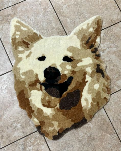 A custom rug I did a while back of one of the sweetest dogs I knew. This rug probably took the longest to make out of all of my rugs but I really love how this design came out. If you have an idea for a rug please send me an email or dm me! 🐾🤎🤍 #dog #rug #tufting #customrug #dogrug Dog Rug, Rug Tufting, A Rug, An Email, Send Me, Dm Me, Instagram A, Rug, Dogs