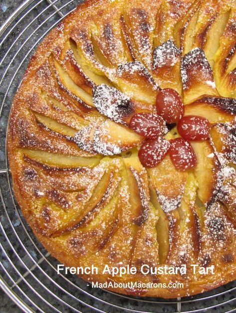 French apple custard tart #applepie #appletart #appledesserts #applerecipes Baked Custard Tart, French Apple Custard Tart, French Apple Custard Pie Recipe, Apple Custard Tart Recipe, French Apple Custard Cake, French Custard Tart, French Apple Custard Pie, French Apple Tart Puff Pastry, Classic Dessert Recipes