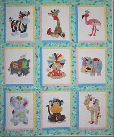 Fabulous example of appliqué quilting. The pattern is called Jungle Patches and is sold by craft cubby.com.au Animal Baby Quilt, Applique Quilt Patterns, Baby Quilt Patterns, Childrens Quilts, Baby Boy Quilts, Cute Quilts, Applique Quilting, Animal Quilts, Boy Quilts