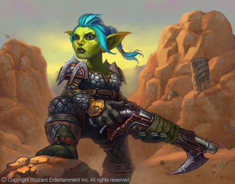 Mythical People, Female Goblin, Goblin Art, Warcraft Art, Digital Art Gallery, Fantasy Races, Wow Art, Fantasy Rpg, Character Ideas