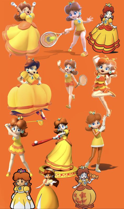 Princess Peach Casual Outfit, Princess Daisy Cosplay Diy, Daisy Cosplay Mario, Princess Daisy Outfits, Luigi And Daisy Costume, Princess Daisy Makeup, Super Mario Daisy, Daisy Mario Bros, Daisy From Mario