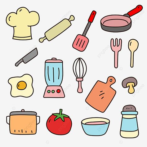 Cooking Stickers Cute, Paper Duck Food And Drink, Cooking Stickers Printable, Cooking Doodles, Cooking Drawing, Cooking Illustration, Baking Clipart, Cool Drawings For Kids, Rat Drawing