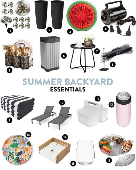 Patio Must Haves, Outdoor Must Haves, Backyard Essentials, Watermelon Pool Float, Patio Essentials, Outdoor Hosting, Pool Essentials, Hosting Essentials, Summer Fun For Kids