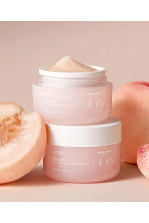 Get ready to indulge in luxury with Anua Peach 77% Niacin Enriched Cream! 🍑 This lavish fusion is packed with 77% Prunus Persica (peach) fruit extract, ceramide, collagen, and panthenol to hydrate and enhance elasticity without any sticky residue. Its gel-like texture glides on effortlessly, ensuring rapid absorption and leaving your skin with a dewy peach-like glow. Treat yourself to radiant, luscious skin! #Anua #PeachCream #Skincare Peach Cream, Peach Fruit, Peaches Cream, K Beauty, Product Photography, Glow Up?, Treat Yourself, Moisturizer, Skin Care