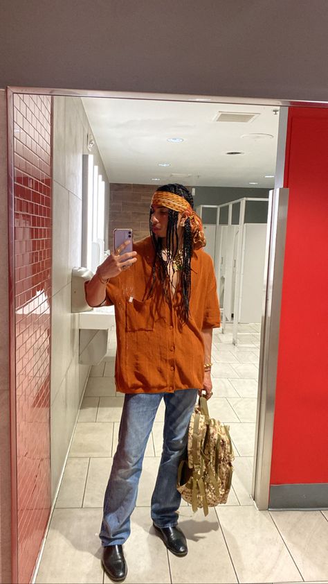 Guy Hippy Outfits, Earthy Boho Outfits Men, Neo Soul Outfits Men, Masc Boho Outfits, Earthy Men Aesthetic, Earthy Male Outfits, Men Hippie Outfits, Hippie Men Outfit, Hippie Mens Outfits