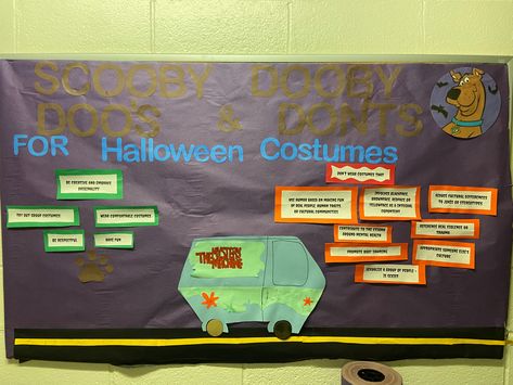 Scooby Doo themed October Bulletin Board Scooby Doo Bulletin Board, Ra Programming, October Bulletin Board, Classroom Vibes, October Bulletin Boards, Halloween Bulletin Boards, Ra Bulletins, Ra Boards, Ra Bulletin Boards